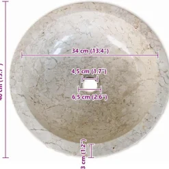 vidaXL Fontanería-Lavabo de mármol 40 cm color