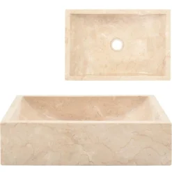 vidaXL Fontanería-Lavabo de mármol con brillo 45x30x12 cm