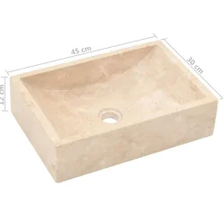 vidaXL Fontanería-Lavabo de mármol con brillo 45x30x12 cm