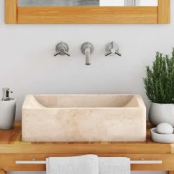 vidaXL Fontanería-Lavabo de mármol con brillo 45x30x12 cm