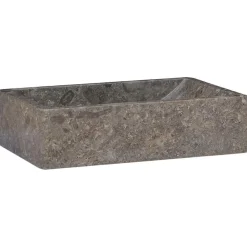 vidaXL Lavabo de mármol con brillo 45x30x12 cm Gris Sale
