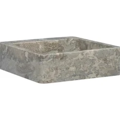 vidaXL Lavabo de mármol 40x40x12 cm Gris Best