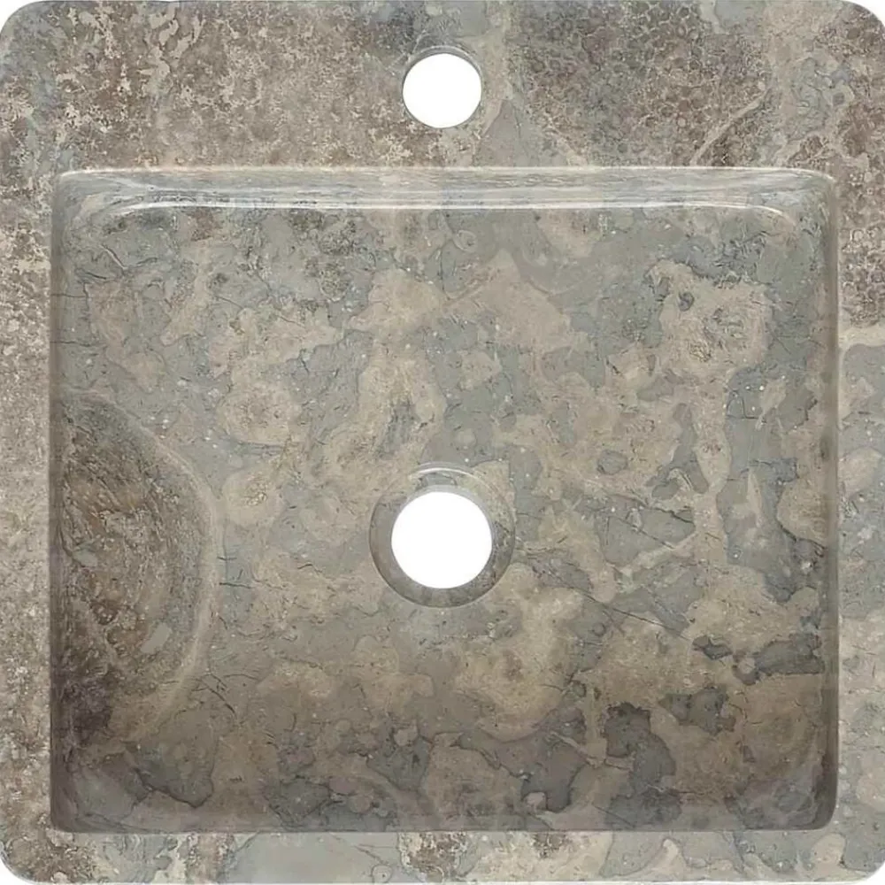 vidaXL Lavabo de mármol 40x40x12 cm Gris Best