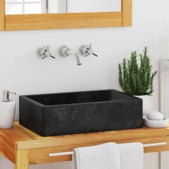 vidaXL Fontanería-Lavabo de mármol con brillo 45x30x12 cm