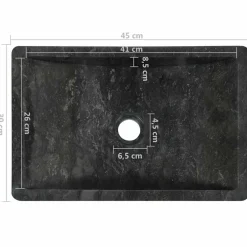 vidaXL Fontanería-Lavabo de mármol con brillo 45x30x12 cm