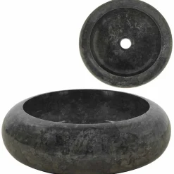vidaXL Lavabo de mármol 40x12 cm Negro Hot