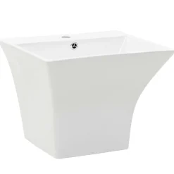 vidaXL Lavabo de pared de cerámica blanco 500x450x410 mm