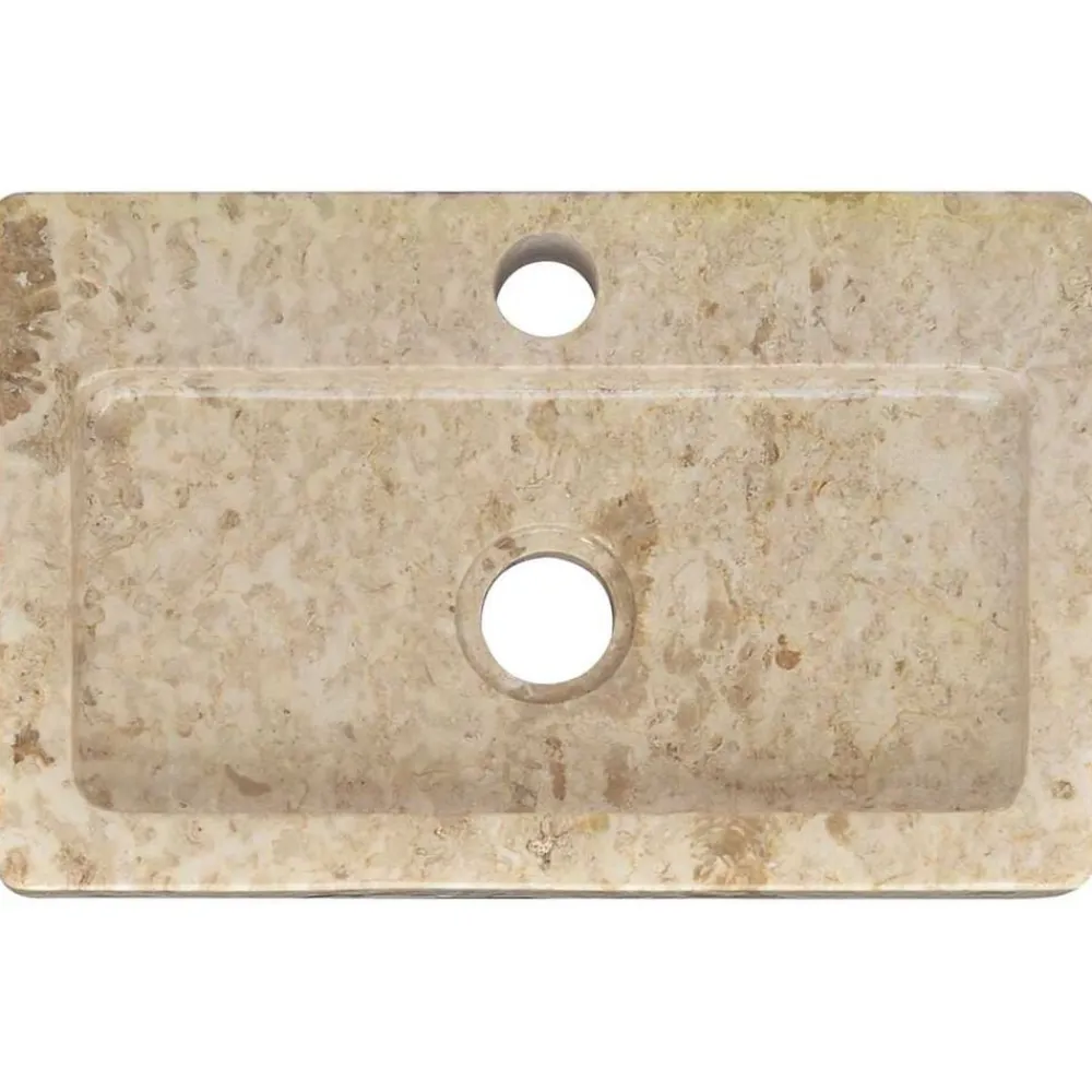 vidaXL Lavabo de pared mármol 38x24x6,5 cm Crema Best