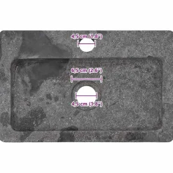 vidaXL Lavabo de pared mármol 38x24x6,5 cm Gris New
