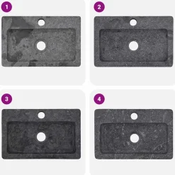 vidaXL Lavabo de pared mármol 38x24x6,5 cm Gris New