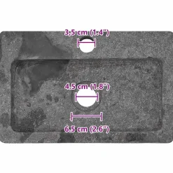vidaXL Lavabo de pared mármol 38x24x6,5 cm Gris New