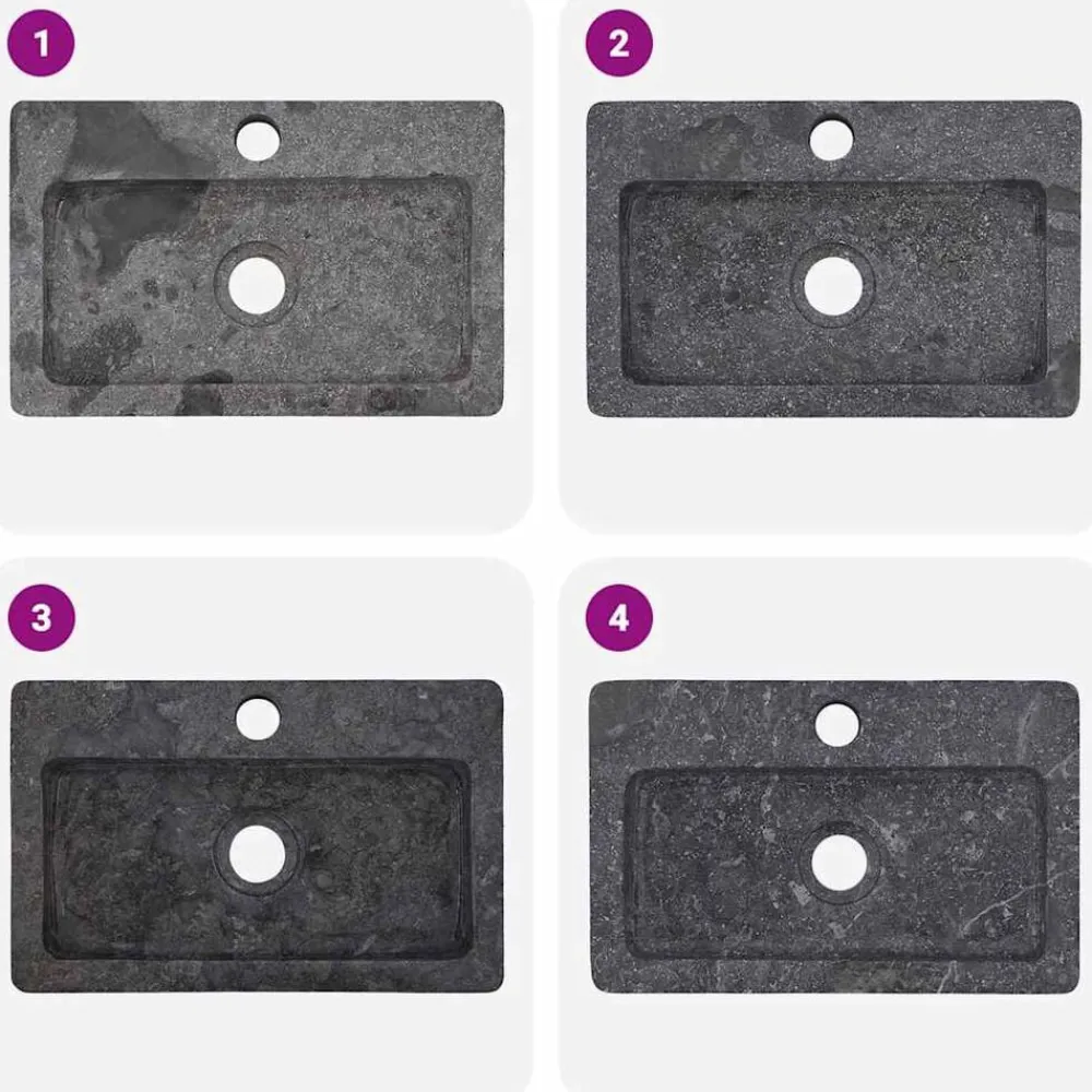 vidaXL Lavabo de pared mármol 38x24x6,5 cm Gris New