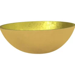 vidaXL Lavabo de vidrio 50x37x14 cm Dorado Sale