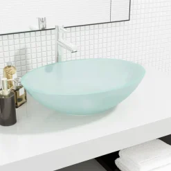 vidaXL Lavabo de vidrio 50x37x14 cm Esmerilado Clearance