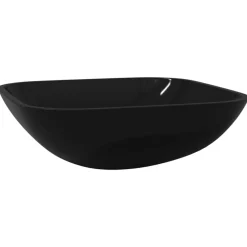 vidaXL Lavabo de vidrio 42x42x14 cm Negro Clearance