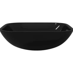 vidaXL Lavabo de vidrio 42x42x14 cm Negro Clearance