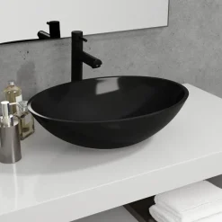 vidaXL Fontanería-Lavabo de vidrio 50x37x14 cm