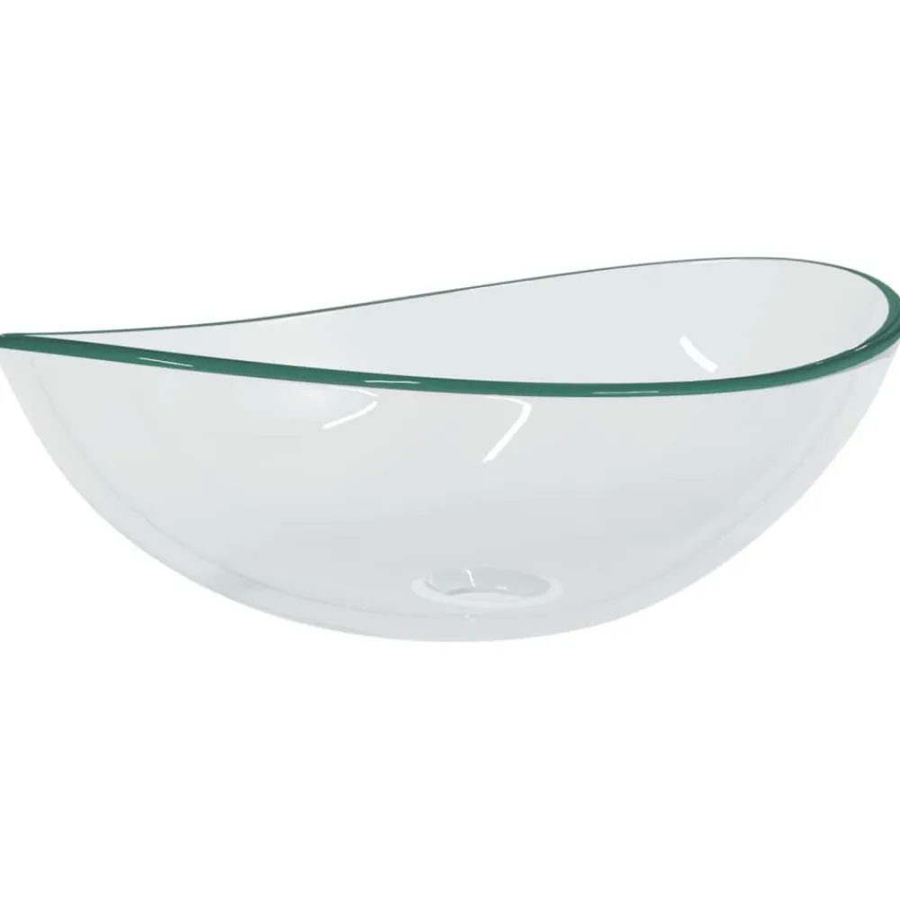 vidaXL Lavabo de vidrio templado 54,5x35x15,5 cm Transparente Outlet