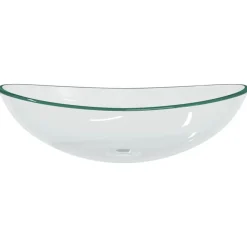 vidaXL Lavabo de vidrio templado 54,5x35x15,5 cm Transparente Outlet
