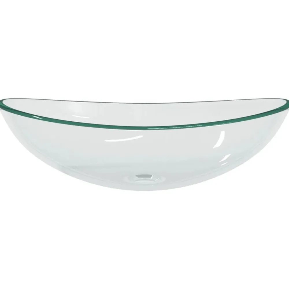 vidaXL Lavabo de vidrio templado 54,5x35x15,5 cm Transparente Outlet