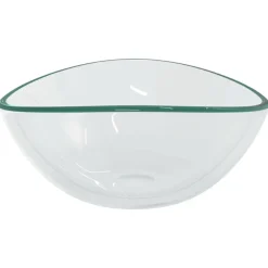 vidaXL Lavabo de vidrio templado 54,5x35x15,5 cm Transparente Outlet