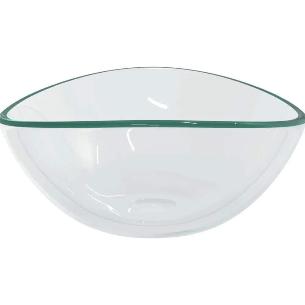 vidaXL Lavabo de vidrio templado 54,5x35x15,5 cm Transparente Outlet