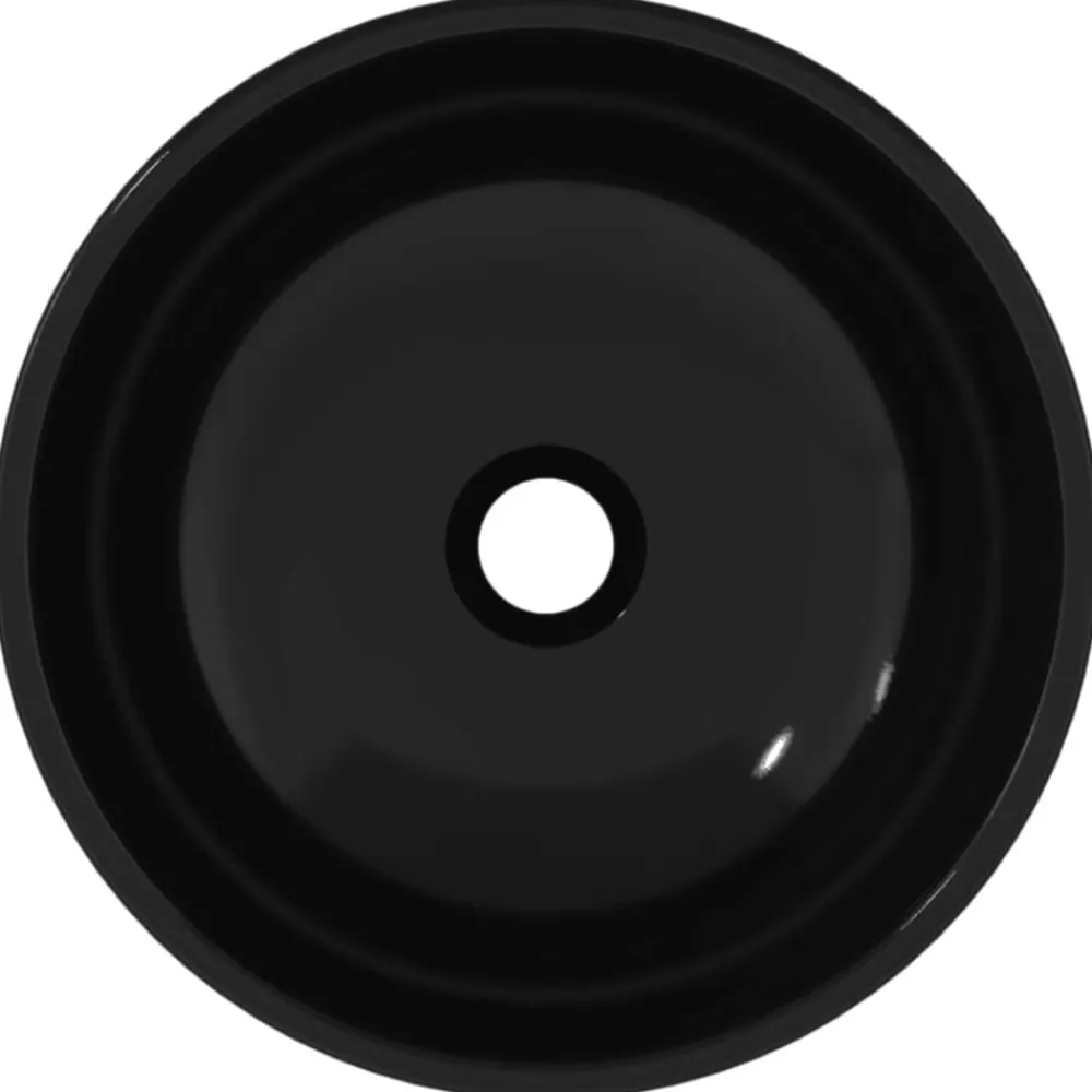 vidaXL Lavabo de vidrio templado 35x12 cm Negro Outlet