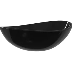 vidaXL Lavabo de vidrio templado 54,5x35x15,5 cm Negro Clearance