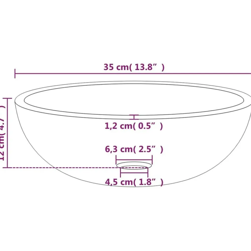 vidaXL Fontanería-Lavabo de vidrio templado 35x12 cm