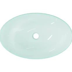 vidaXL Lavabo de vidrio templado 54,5x35x15,5 cm Esmerilado New