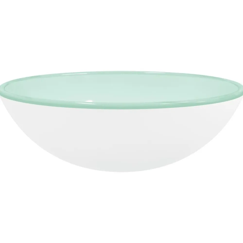vidaXL Lavabo de vidrio templado 42x14 cm Blanco Best