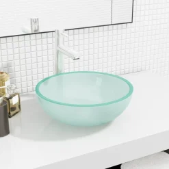 vidaXL Fontanería-Lavabo de vidrio templado 35x12 cm