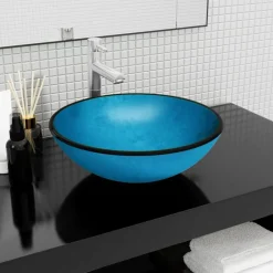 vidaXL Fontanería-Lavabo de vidrio templado 42x14 cm