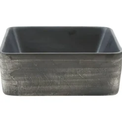 vidaXL Fontanería-Lavabo encimera rectangular cerámica negro marrón 46x35,5x13 cm