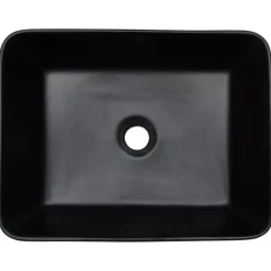 vidaXL Fontanería-Lavabo encimera rectangular cerámica negro marrón 46x35,5x13 cm