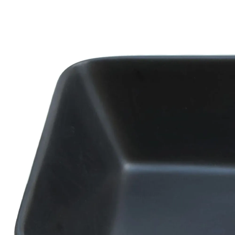 vidaXL Fontanería-Lavabo encimera rectangular cerámica negro marrón 46x35,5x13 cm