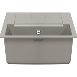vidaXL Fontanería-Lavabo 780 x 500 mm 80% Cuarzo y 20% Resina