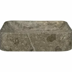 vidaXL Lavabo mármol 40x40x10 cm Gris Sale
