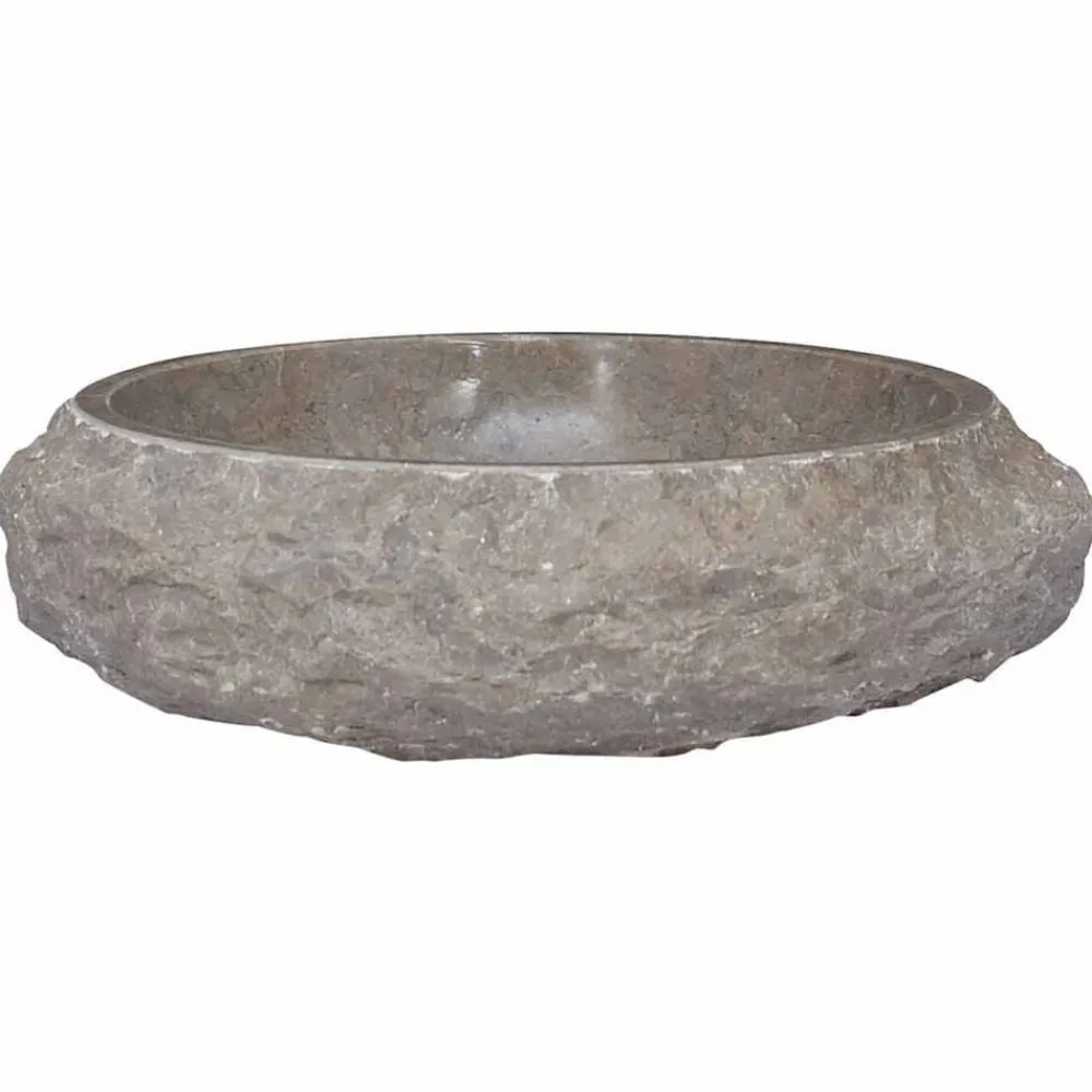 vidaXL Fontanería-Lavabo mármol Ø40x12 cm