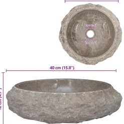 vidaXL Fontanería-Lavabo mármol Ø40x12 cm