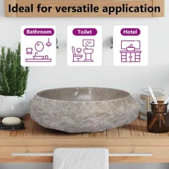 vidaXL Fontanería-Lavabo mármol Ø40x12 cm