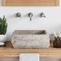 vidaXL Fontanería-Lavabo mármol 30x30x13 cm