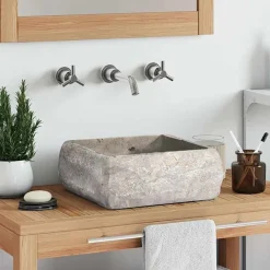 vidaXL Fontanería-Lavabo mármol 30x30x13 cm