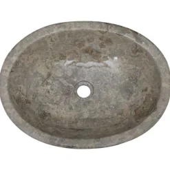 vidaXL Lavabo mármol 53x40x15 cm Gris Sale