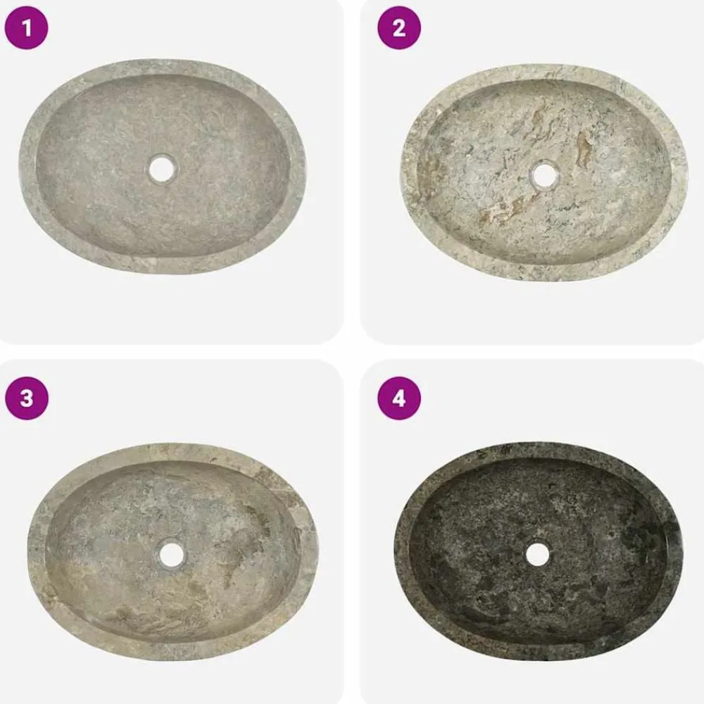 vidaXL Lavabo mármol 53x40x15 cm Gris Sale