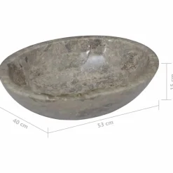 vidaXL Lavabo mármol 53x40x15 cm Gris Sale