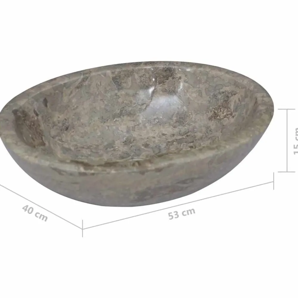 vidaXL Lavabo mármol 53x40x15 cm Gris Sale