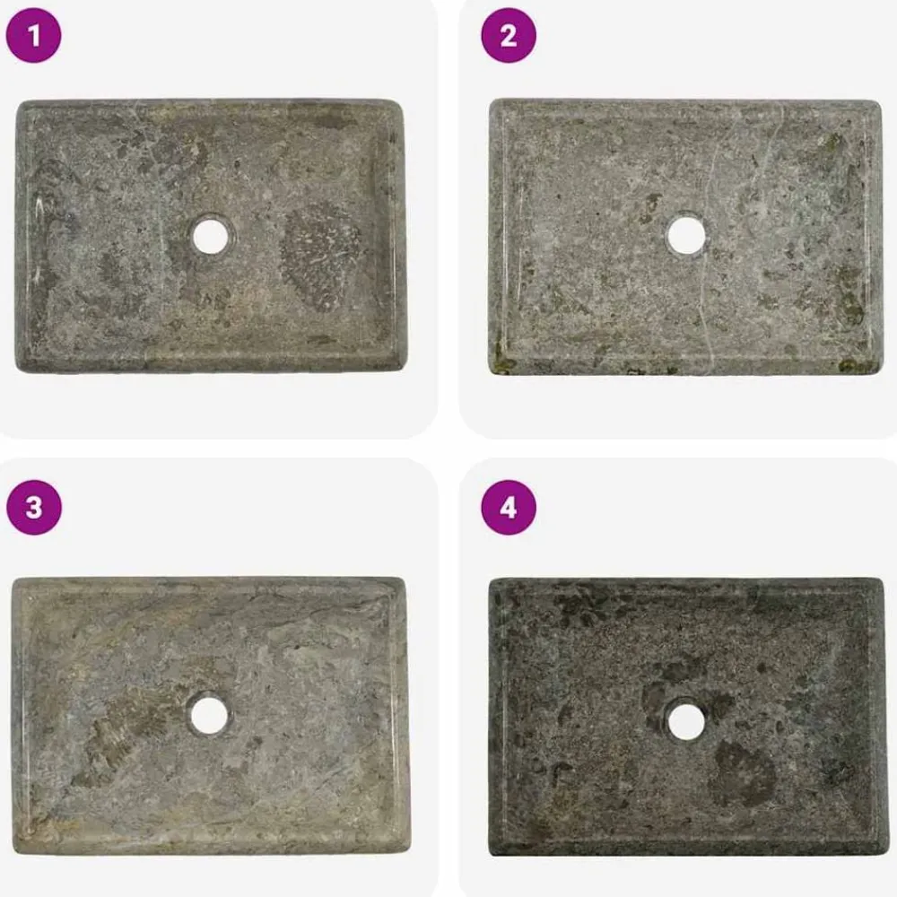 vidaXL Lavabo mármol 50x35x10 cm Gris Online