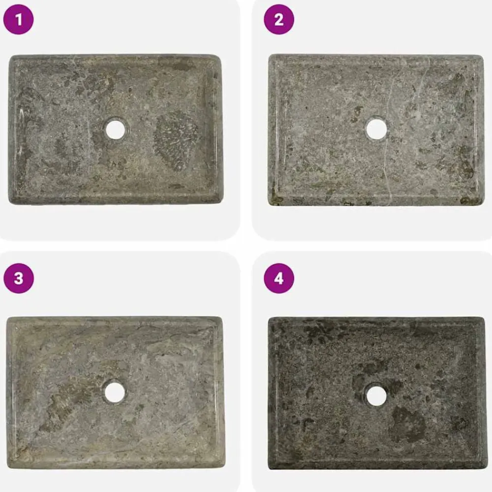 vidaXL Lavabo mármol 50x35x10 cm Gris Online