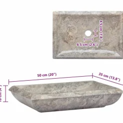 vidaXL Lavabo mármol 50x35x10 cm Gris Online